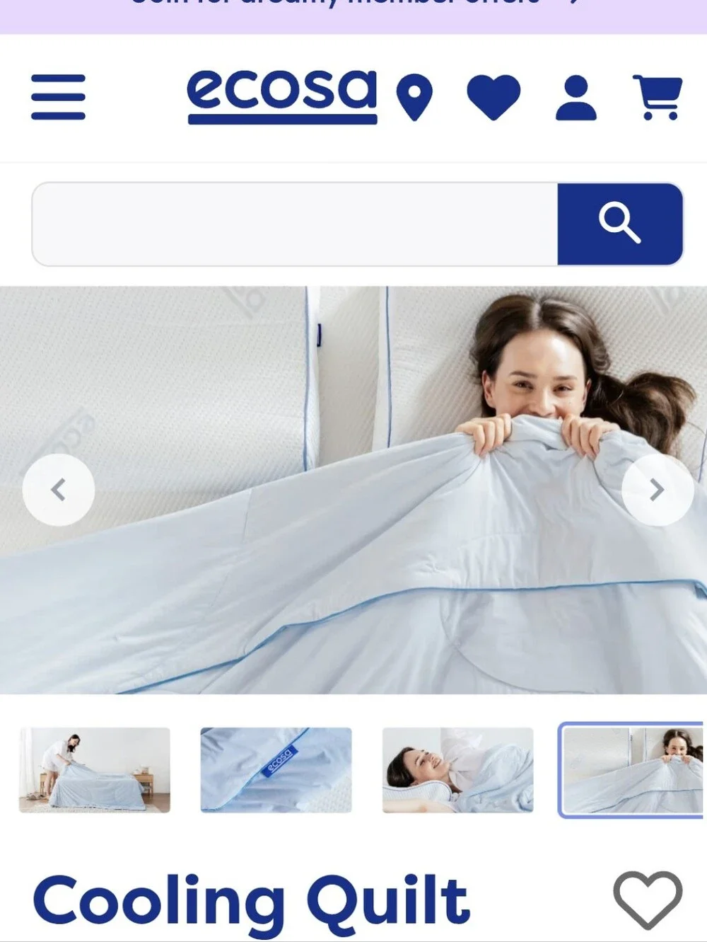 Ecosa Luxurious Cooling Quilt W/Cooling Fabric & Breathable Fill-Light Blue King